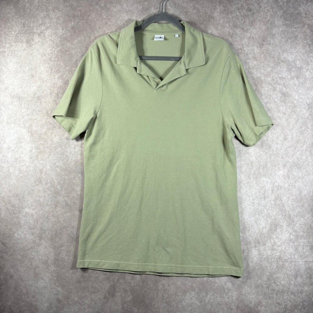 NN07 Polo Shirt‎ Mens Size Large Green Ross Sage Green Pique Short Sleeve Casual